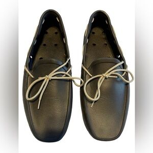 Tucket Non Slip Deck Boat Loafers Gray with Cream Laces Size 11